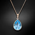 Кулон "Kristāla Lāse II (Aquamarine Blue)" с кристаллами Swarovski™